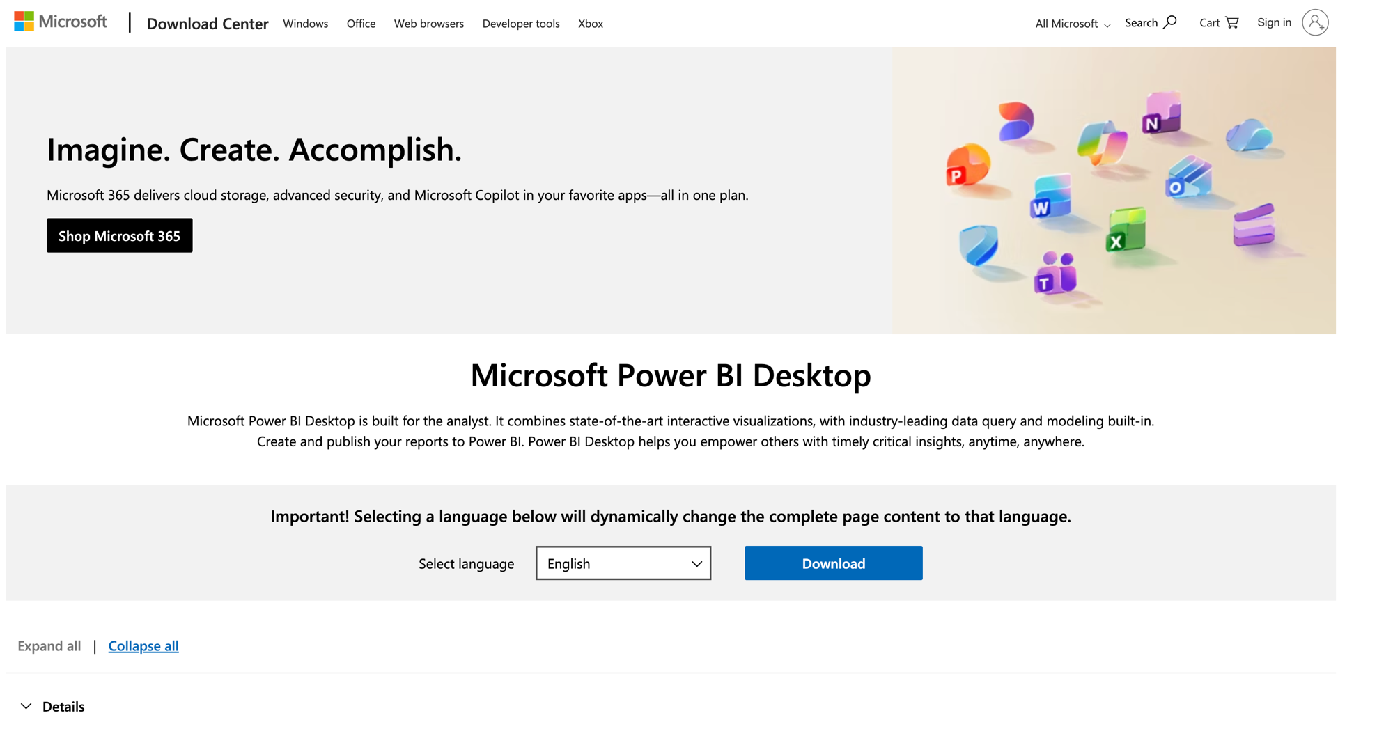 Power BI Desktop hover