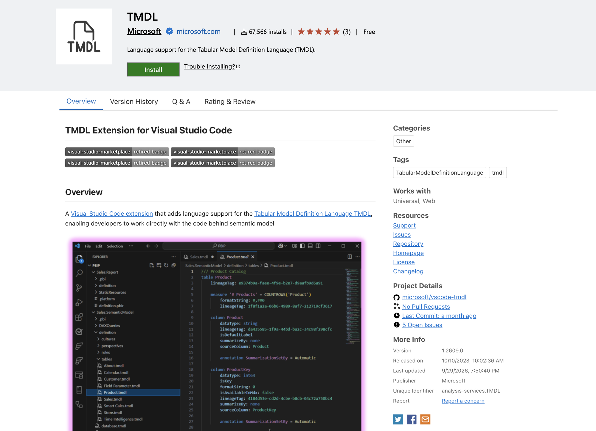 TMDL Visual Studio Code Extension